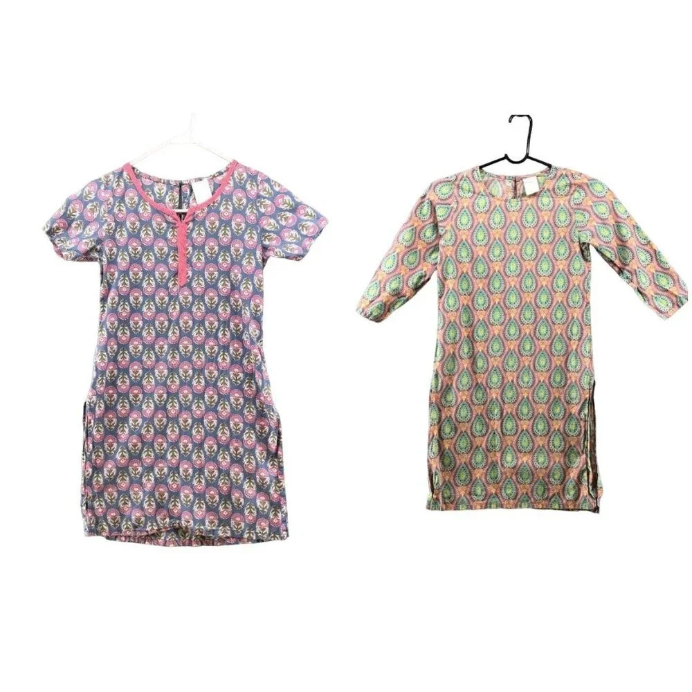 Max Girls 11-12 Years Kaftan Dress Cotton boho Print Multicolor Summer Long‎